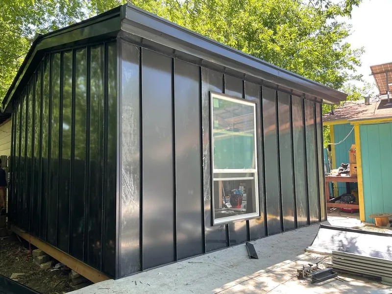 Black standing seam metal wall panels for Metal Roof Installation in Rutherford