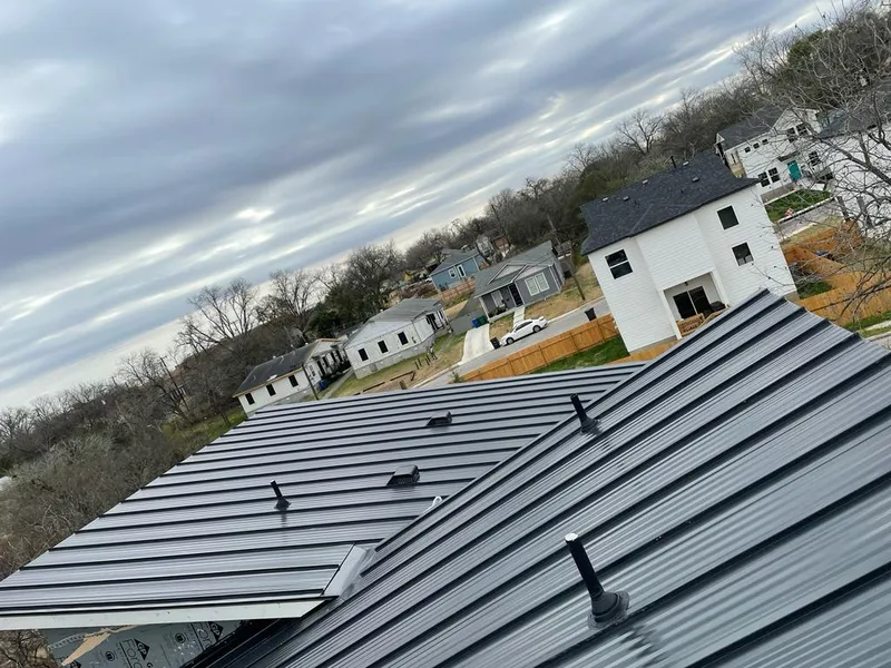 Standing seam metal roof panels with vents for Skylight Repair in Rutherford